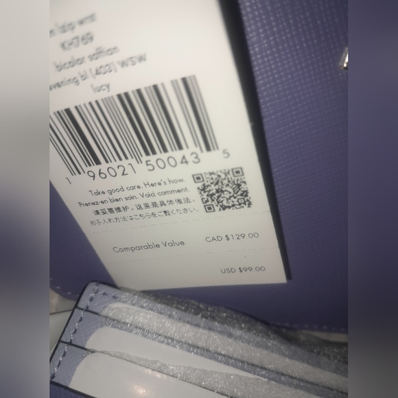 New Kate Spade Lucy Small L Zip Wristlet & Matching Madison Card Case & Earring - Picture 4 of 15